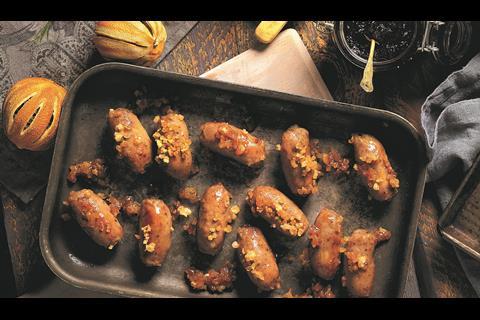 Co-Op - Truly Irresistible Sticky Sausages with Honey and Mustard Glaze and Popping Crackling